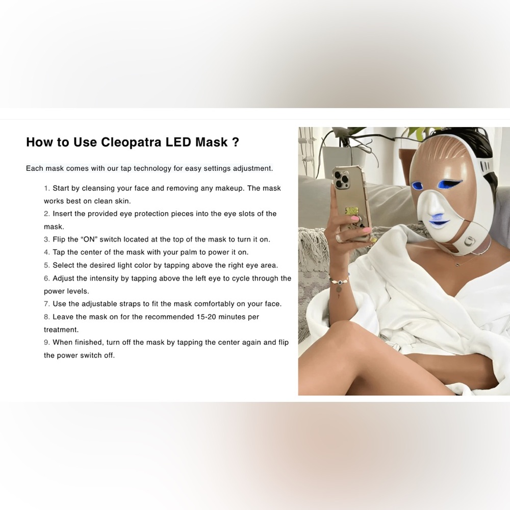 Cleopatra LED Light Mask - Picture 6 of 13